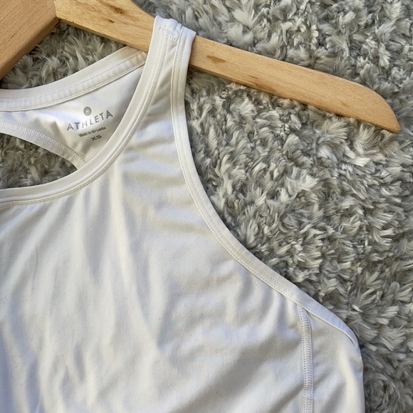 Athleta high neck long racerback white tank - Picture 5 of 6